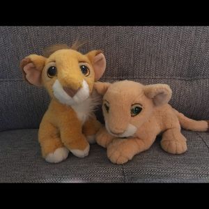 1993 lion king plush simba & nalla vintage lot